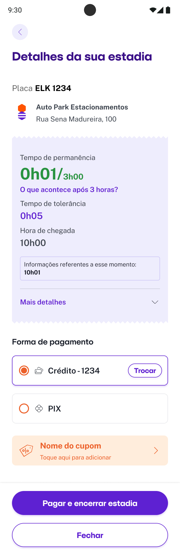 Stay details screen designed for the check-out journey